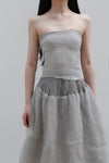 Marc Le Bihan Silk Skirt Six-layer Gauze 25930 Series French Hand-dyed MLB-25930-QHUI Light Gray Gris Clair